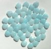 50 8mm Aqua & White Marble Glass Heart Beads